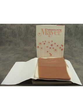 VTG 60s Mayer NOS Business Sheer Nylons Adorable Beige Sz 9M Boxed 6 Pairs